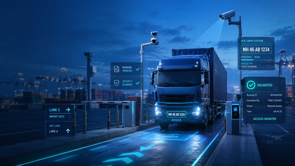 AI-enabled CCTV monitoring at an operational gate